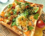 磯紫蘇香る❀刻み人参×温玉の味噌トースト作り方5写真