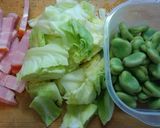 空豆　春キャベツ　ベーコンのパスタ✨作り方5写真