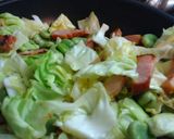 空豆　春キャベツ　ベーコンのパスタ✨作り方6写真