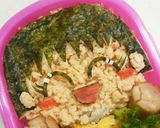 キャラ(？)弁☆女の子の顔の鮭海苔弁当作り方6写真