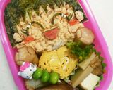 キャラ(？)弁☆女の子の顔の鮭海苔弁当作り方7写真
