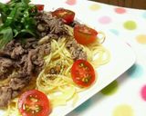 さっぱり♡ゆかり味♡豚トマパスタ作り方2写真