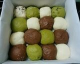 HBと新聞型で楽ﾁﾝ３色ちぎりパン作り方10写真