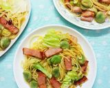 空豆　春キャベツ　ベーコンのパスタ✨作り方7写真