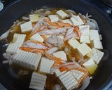豆腐とカニカマと豚肉の卵とじ作り方4写真