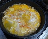 豆腐とカニカマと豚肉の卵とじ作り方5写真