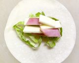 ハム・チーズ・キャベツの餃子の皮巻き♬作り方2写真