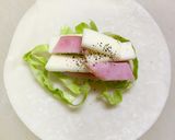 ハム・チーズ・キャベツの餃子の皮巻き♬作り方3写真