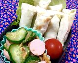 ハム・チーズ・キャベツの餃子の皮巻き♬作り方8写真