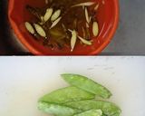 絹さやの押し麦ご飯作り方1写真
