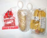 山芋・小海老・卵の油揚げを衣にした揚げ物作り方1写真