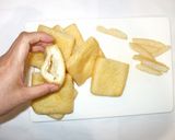 山芋・小海老・卵の油揚げを衣にした揚げ物作り方2写真