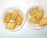 山芋・小海老・卵の油揚げを衣にした揚げ物作り方7写真