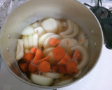 簡単♪豆腐と玉ねぎと人参 卵の白だし煮！作り方2写真