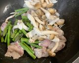 アスパラとしめじバター焼き（お肉も）作り方3写真