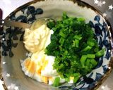 春メニュー♡菜の花とアボカドの卵サラダ作り方3写真