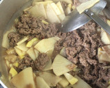 たけのこと、牛肉の佃煮風作り方4写真