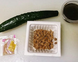 ねばねば美味！胡瓜ともずく酢の納豆和え★作り方1写真