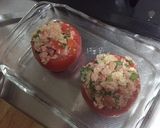 家の食材で☆トマトのファルシーチーズ焼き作り方6写真
