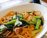 ベーコンと小松菜の和風パスタ作り方4写真