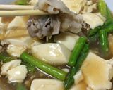 豚肉とアスパラのくずし豆腐あんかけ作り方6写真