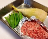 たけのこと豚ひき肉の絡め煮作り方1写真