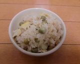 エンドウとタケノコの炊き込みご飯作り方4写真