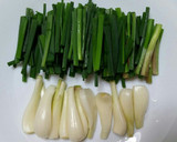 早採りらっきょうのごま油炒め作り方1写真