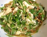 栄養オイルをインして水菜と納豆の豆腐和え作り方4写真