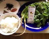 ココナッツオイルむすび刻みパクチー入り作り方1写真