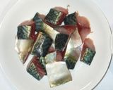 魚・さばとピーマンと新玉ねぎの味噌炒め作り方2写真