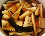 お醤油だけで。たけのことワカメの若竹煮作り方4写真