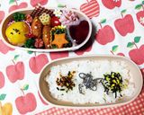 小学生遠足 花とハートの2段弁当作り方1写真