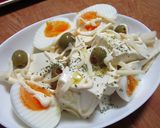 簡単感嘆！木綿豆腐と茹卵のチーズサラダ作り方4写真