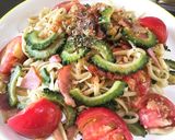 ゴーヤとトマトのペペロンチーノ焼きそば作り方4写真