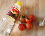 【プチトマトのさっぱりガーリック酢漬け】作り方1写真