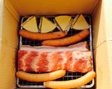 キャンプメシ＊ダンボール燻製(スモーク)作り方5写真