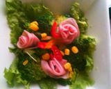 母の日にも☆ハムで作るお花のサラダ作り方4写真