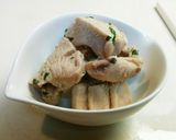ゆで鶏モモのバジル風味★ノンオイル作り方8写真