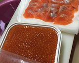 塩イクラサーモンのオリーブレモン和え作り方1写真