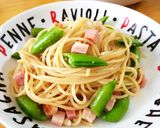 スナップエンドウとベーコンのパスタ♪作り方8写真