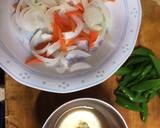 新玉葱とスナップえんどうで素麺チャンプル作り方1写真