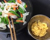 新玉葱とスナップえんどうで素麺チャンプル作り方3写真