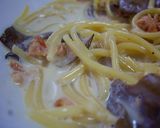 超簡単！サーモンと舞茸のクリームパスタ作り方4写真