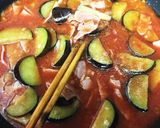 トマトジュースで!ナスのトマトパスタ♪作り方5写真
