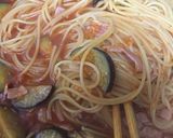 トマトジュースで!ナスのトマトパスタ♪作り方6写真