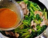 春の一品♪ 豚肉とかき菜のピリ辛味噌炒め作り方6写真