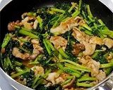 春の一品♪ 豚肉とかき菜のピリ辛味噌炒め作り方7写真