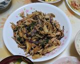 簡単★豚肉と紫水菜とキノコの中華炒め作り方9写真