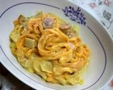 生パスタ☆トマト麺の濃厚カルボナーラ作り方8写真